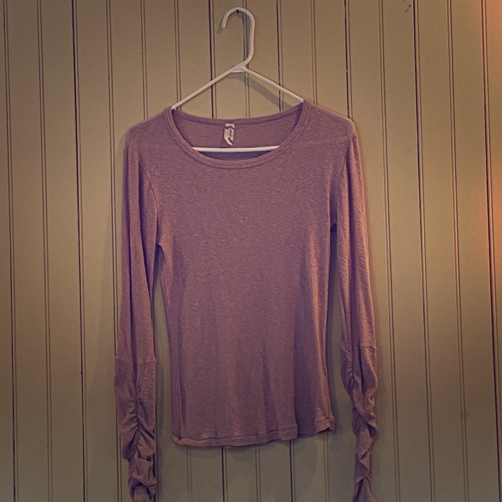 Free People stretchy, waffle knit, long sleeve top
